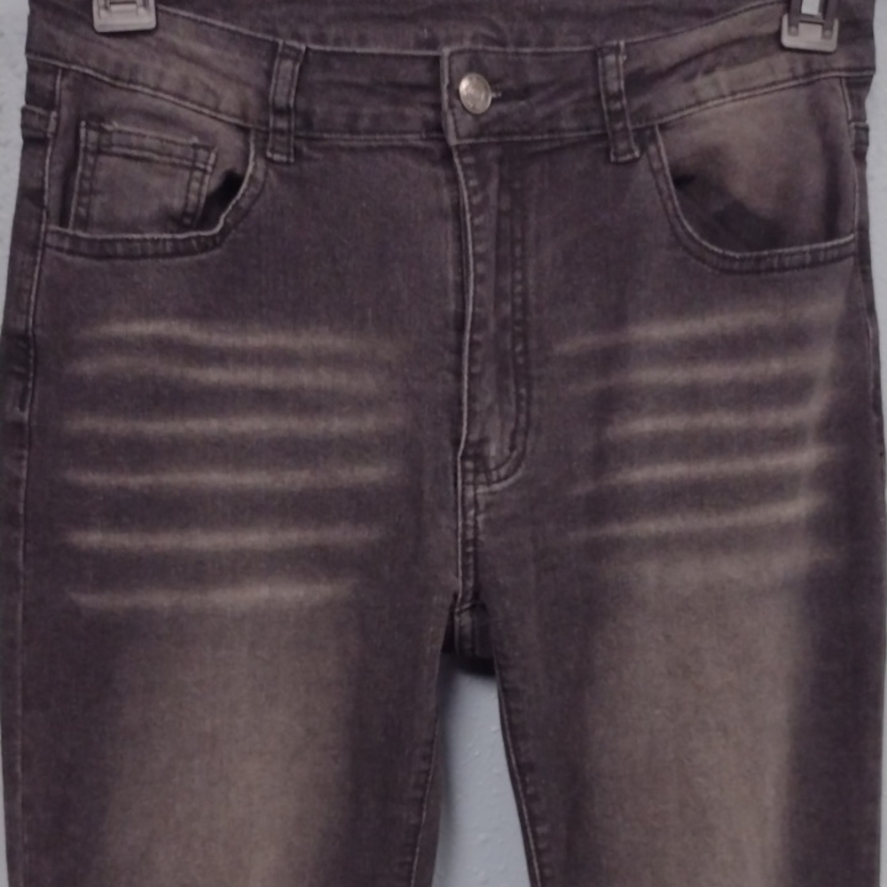 ROMWE Y2K Hippie style,Black Flare Jeans with Embroidery - Picture 4 of 14